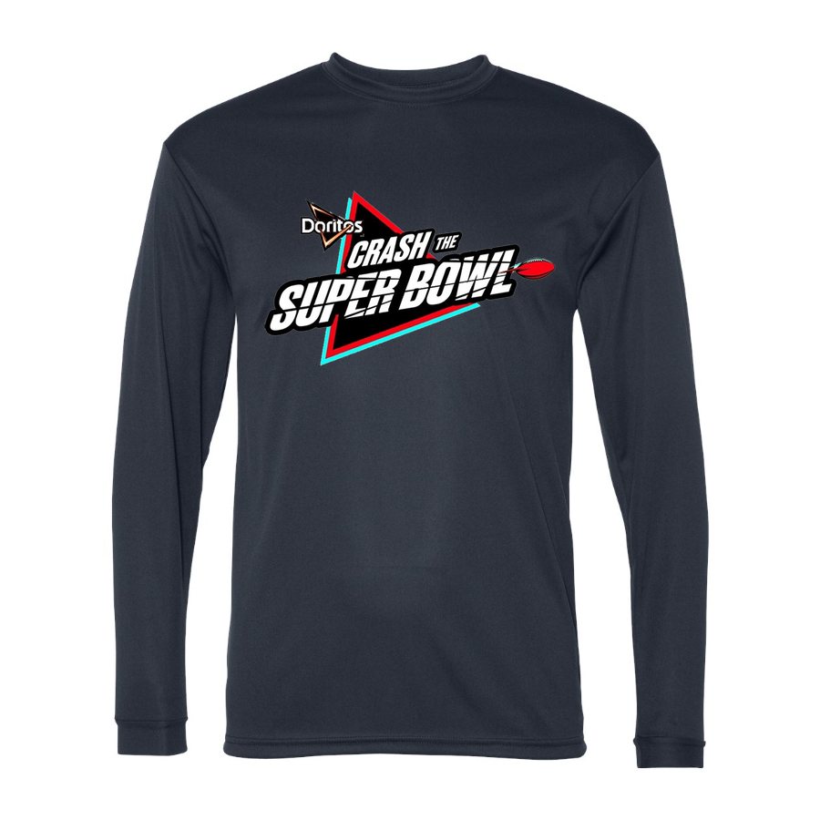 Men's Crash the Super Bowl Polyester Long Sleeve T-Shirt - Navy