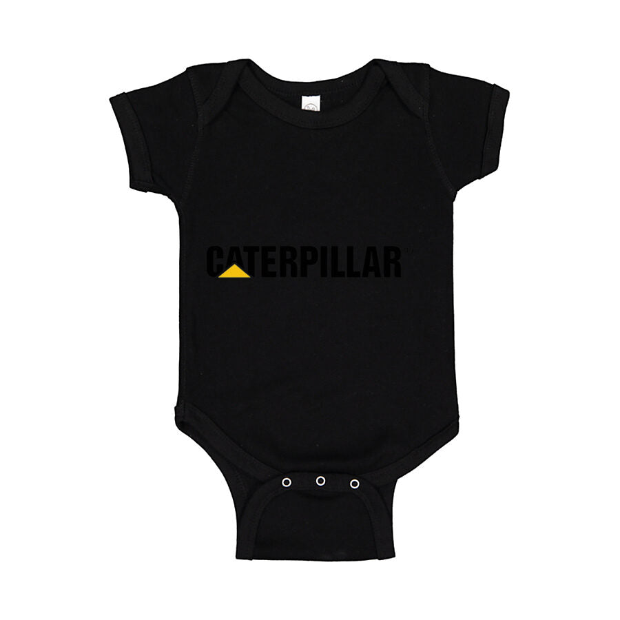 Caterpillar Black Logo Baby Romper Onesie - Black