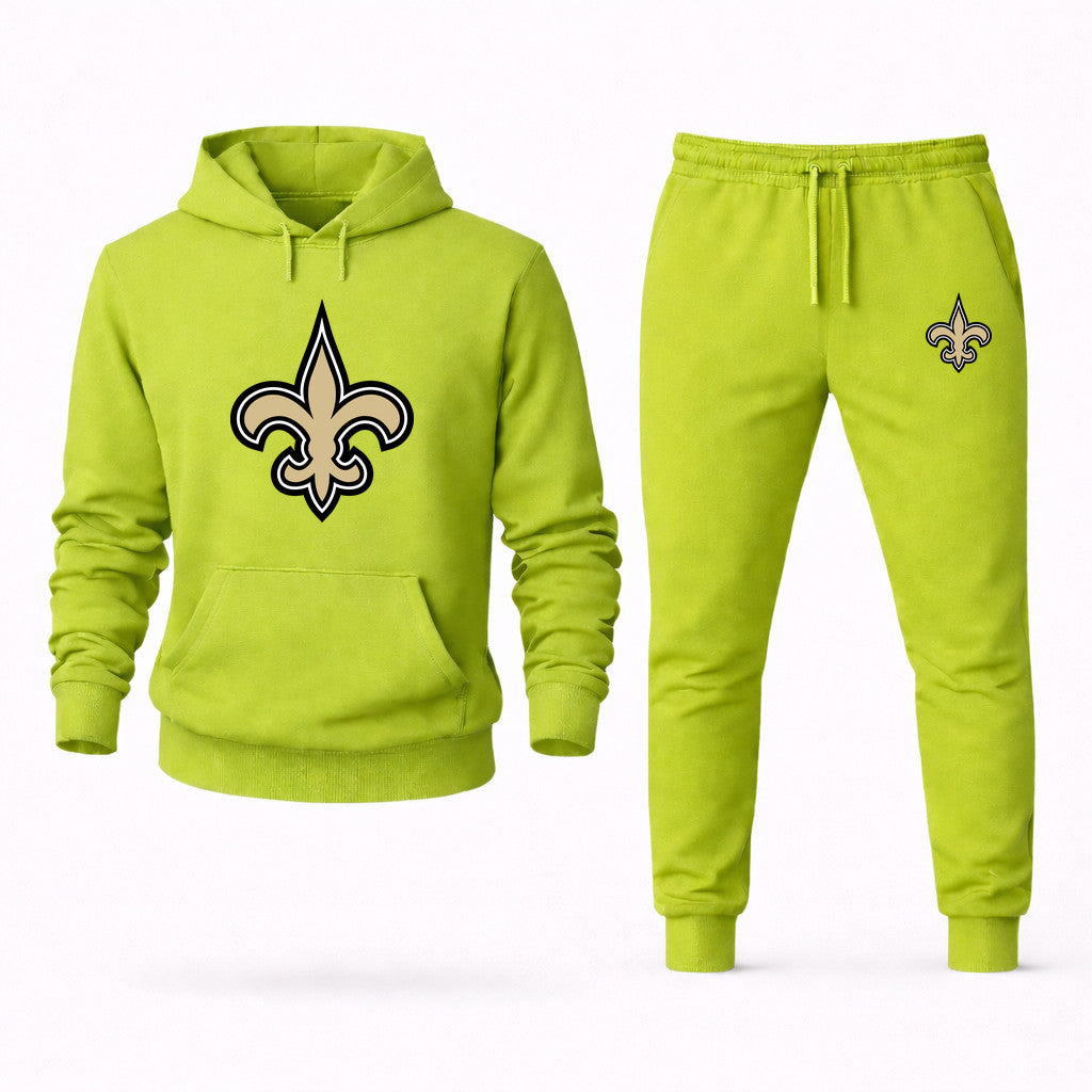New Orleans Saints Hoodie and Joggers Set - Lime Green