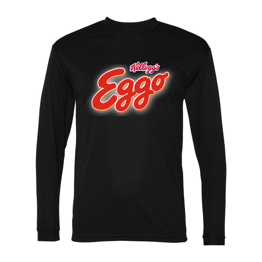 Men's Eggo Kelloggs food Polyester Long Sleeve T-Shirt - Black