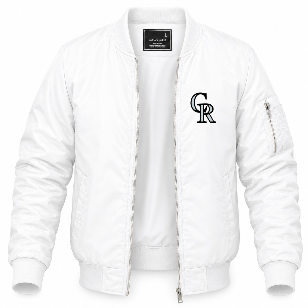 Men's Colorado Rockies Lightweight Bomber Jacket - White