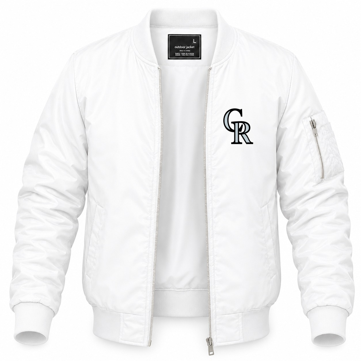 Men's Colorado Rockies Lightweight Bomber Jacket - White