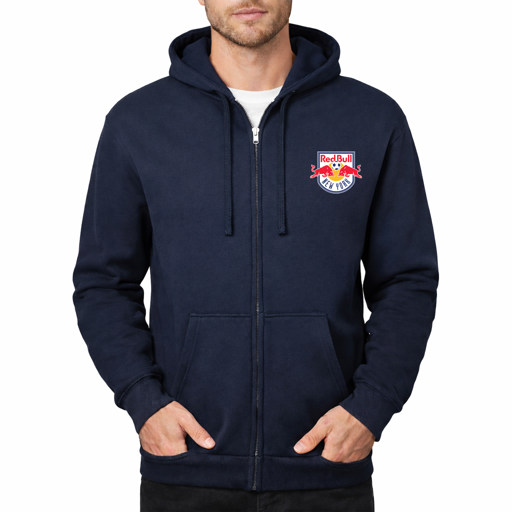 Men's New York Red Bulls logo.svg Zipper Hoodie - Navy