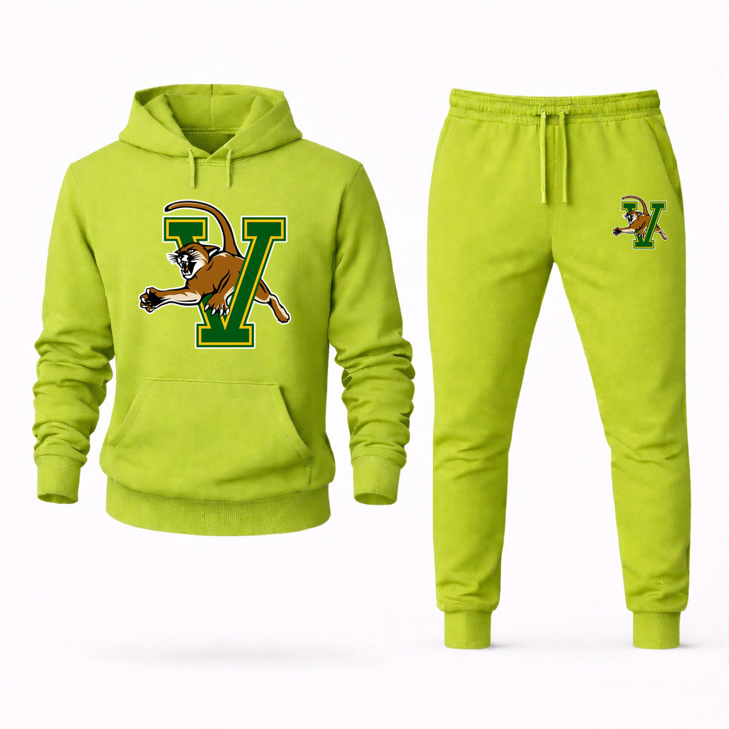 Vermont Catamounts Hoodie and Joggers Set - Lime Green