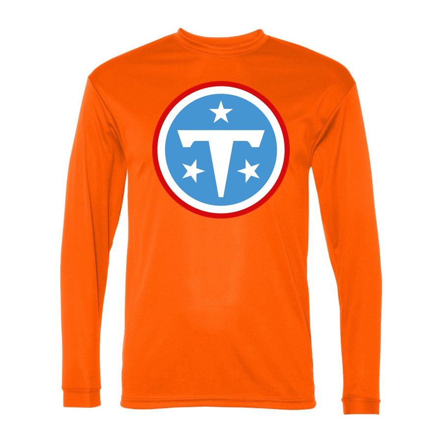 Men's Tennessee Titans Polyester Long Sleeve T-Shirt - Safety Orange