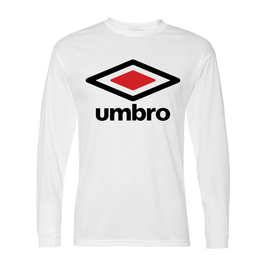 Men's Umbro Polyester Long Sleeve T-Shirt - White