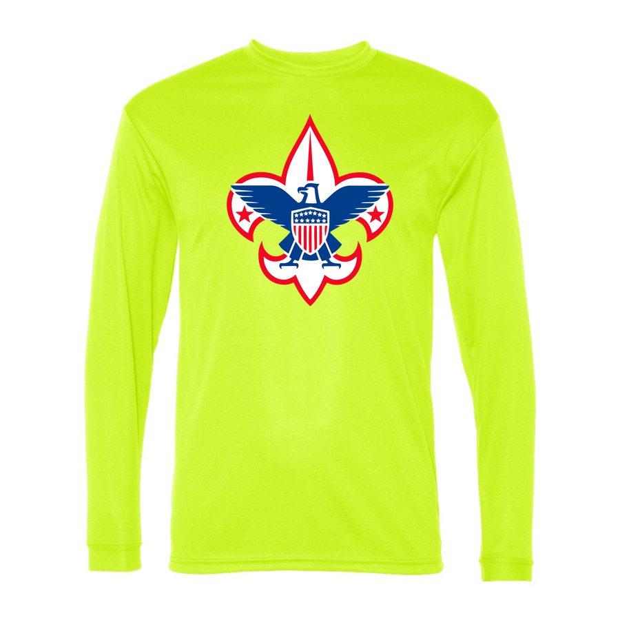 Men's Boy Scout Polyester Long Sleeve T-Shirt - Safety Yellow