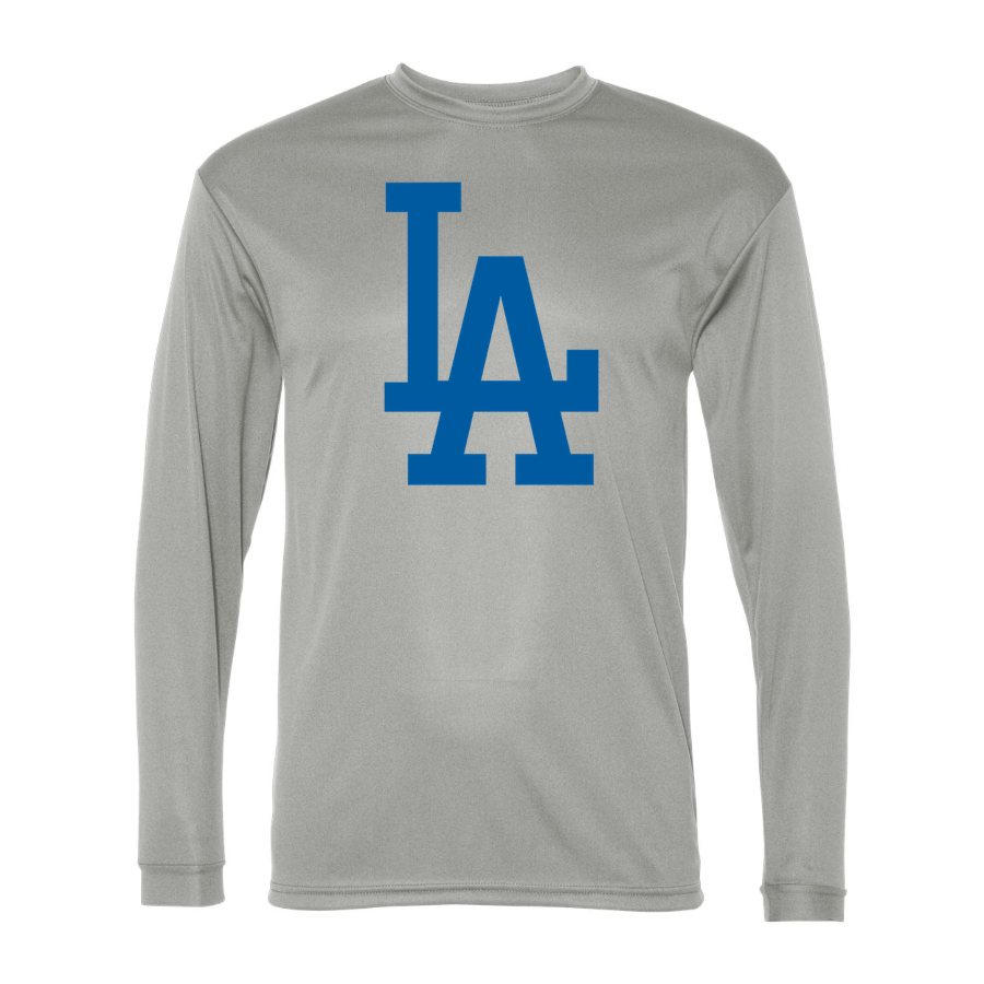 Men's Los Angeles Dodgers Polyester Long Sleeve T-Shirt - Silver
