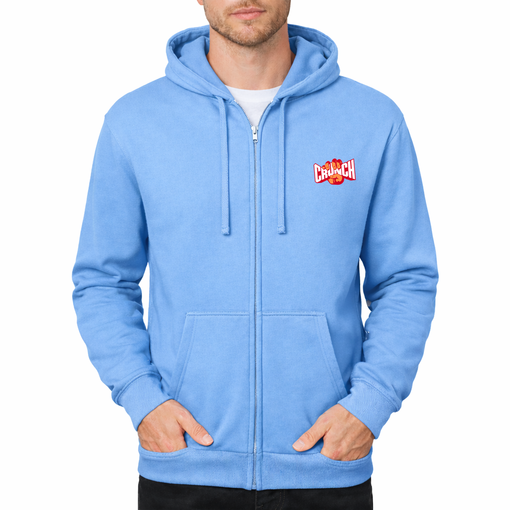 Crunch Fitness Zipper Hoodie - Sky Blue