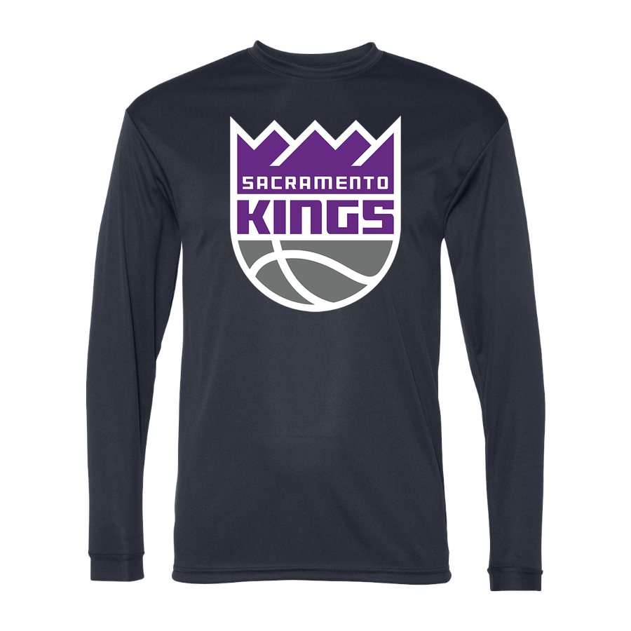 Men's Sacramento Kings Polyester Long Sleeve T-Shirt - Navy
