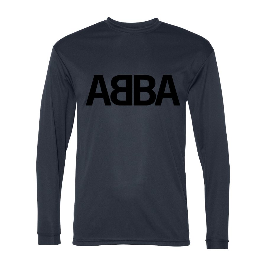 Men's Abba Polyester Long Sleeve T-Shirt - Navy