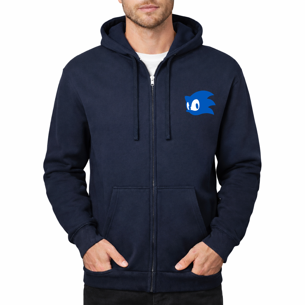 Sonic Zipper Hoodie - Navy