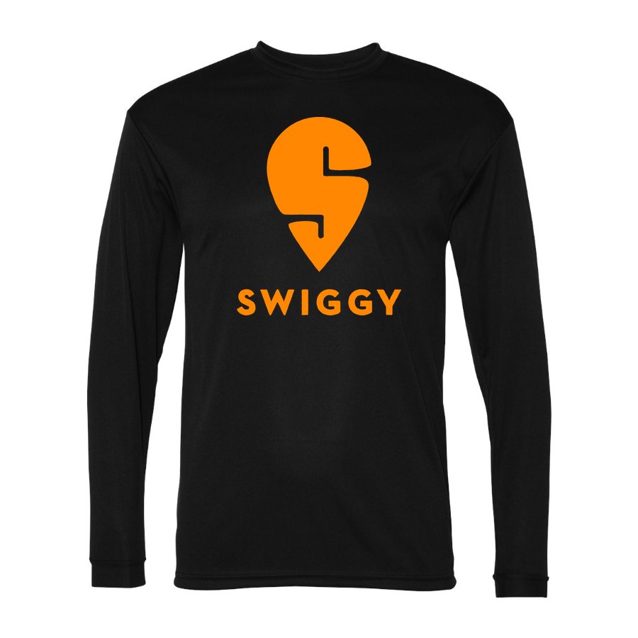 Men's Swiggy Polyester Long Sleeve T-Shirt - Black