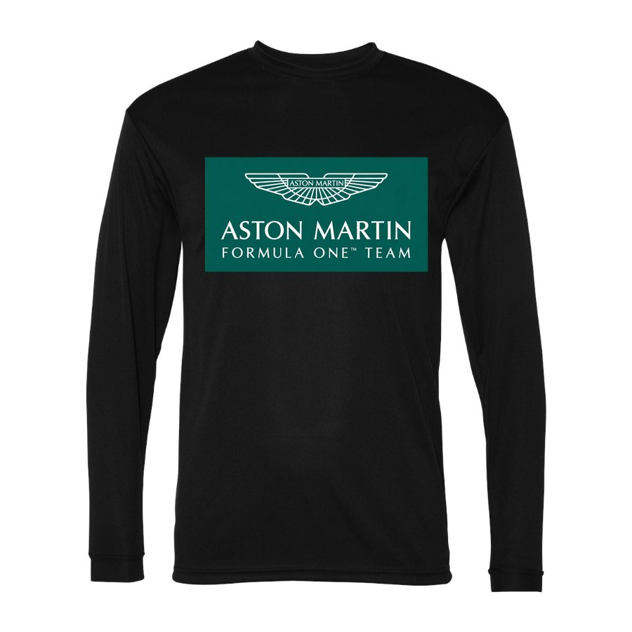 Men's Aston Martin Formula One Team Polyester Long Sleeve T-Shirt - Black