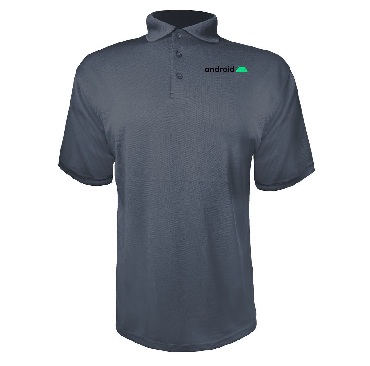 Android men's polyester polo in Charcoal