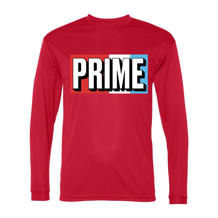 Men's Prime Drink Polyester Long Sleeve T-Shirt - Red