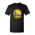 Men's Golden State Warriors Yellow Logo Cotton T-Shirt - Black