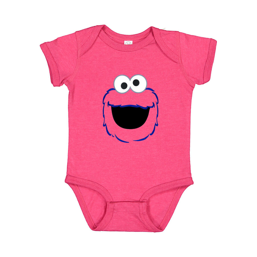 Cookie Monster Baby Romper Onesie - Pink