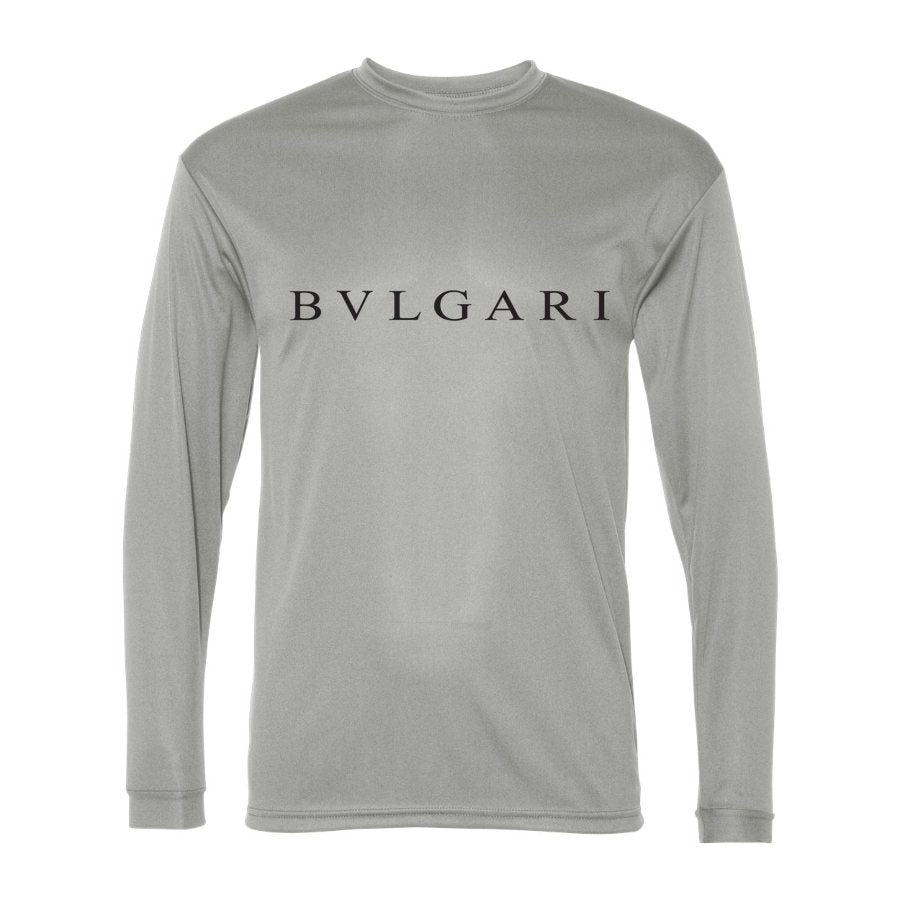 Men's Bvlgari Polyester Long Sleeve T-Shirt - Silver