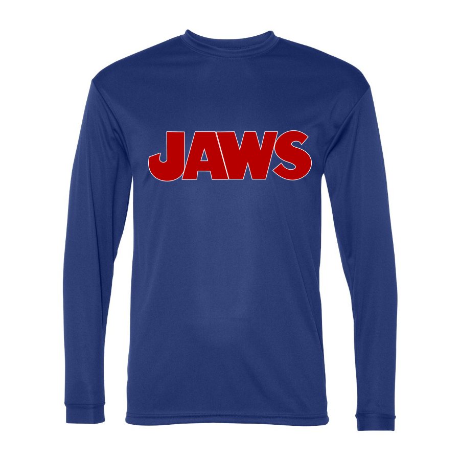 Men's Jaws Polyester Long Sleeve T-Shirt - Royal Blue