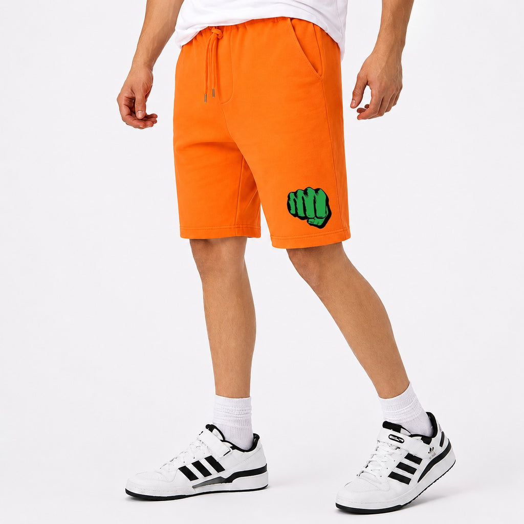 Men's Hulk Punch Cotton Shorts - Orange