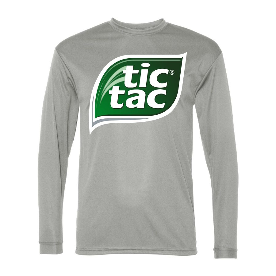 Men's Tic Tac Polyester Long Sleeve T-Shirt - Silver