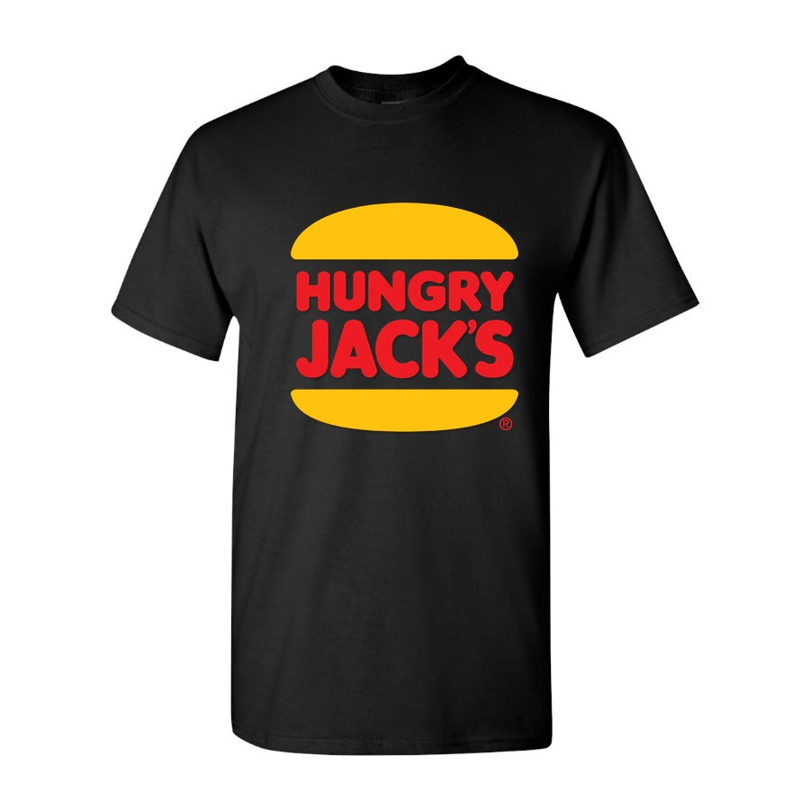 Men's Hungry Jacks Logo Cotton T-Shirt - Black