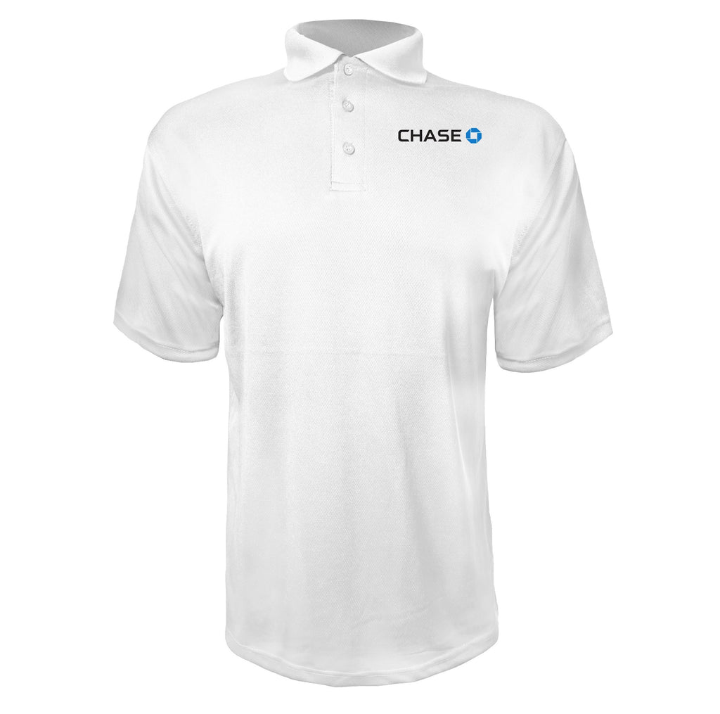 Chase Black men's polyester polo in White