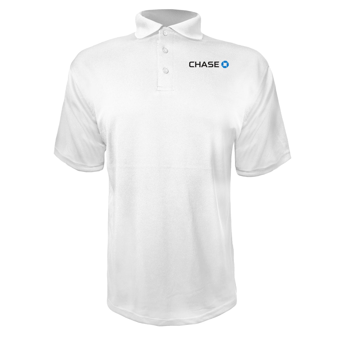 Chase Black men's polyester polo in White