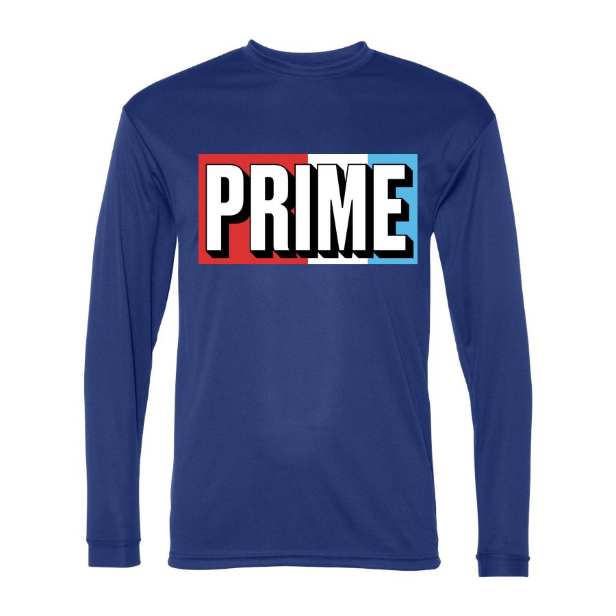 Men's Prime Drink Polyester Long Sleeve T-Shirt - Royal Blue