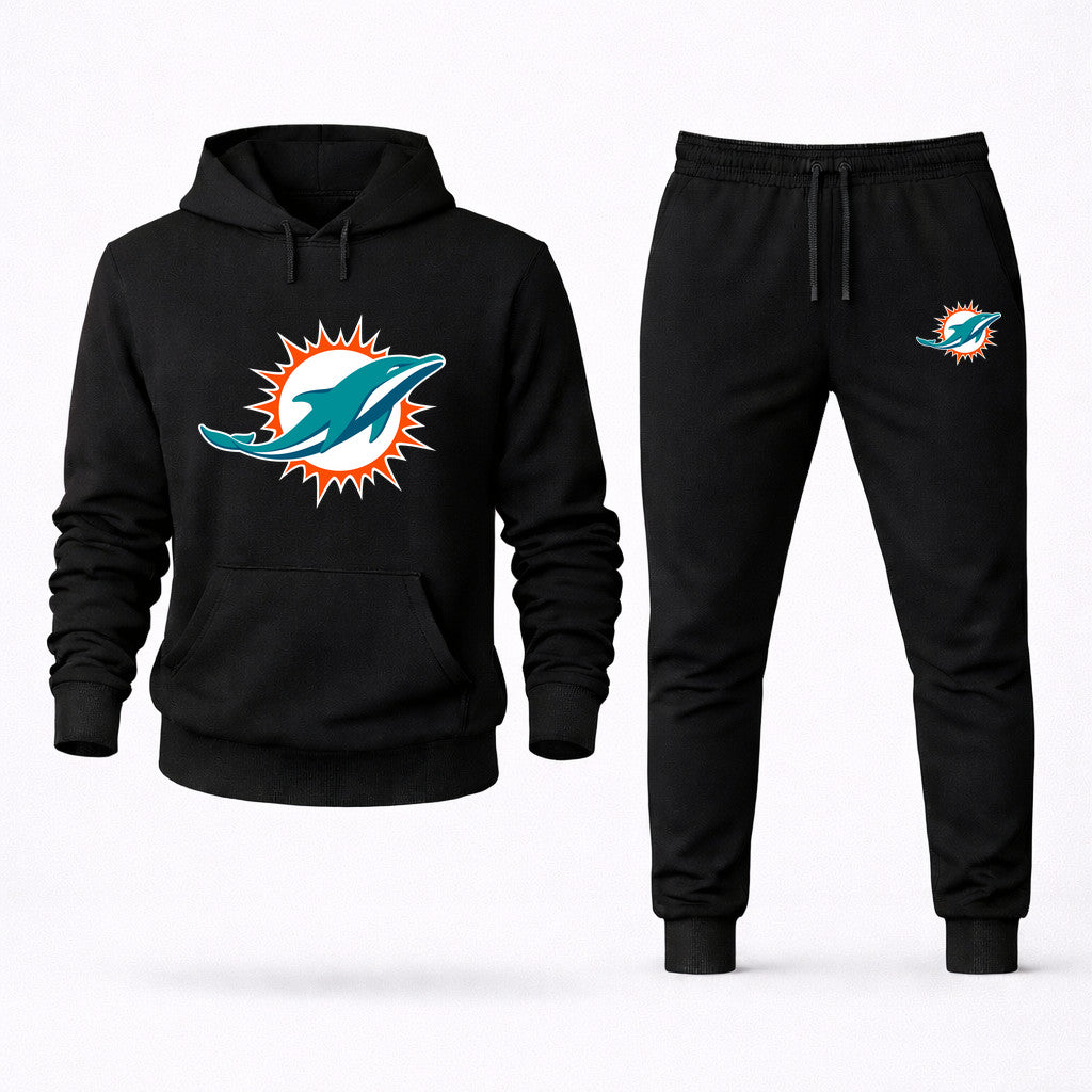 Miami Dolphins Hoodie and Joggers Set - Black