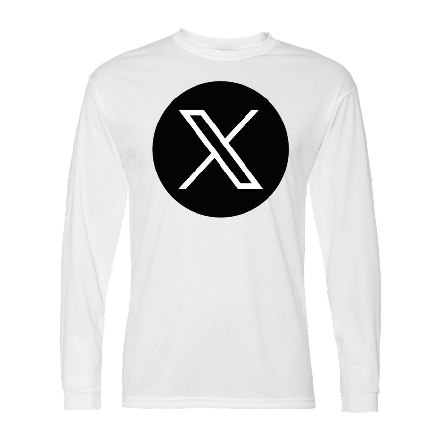 Men's Twitter X Polyester Long Sleeve T-Shirt - White