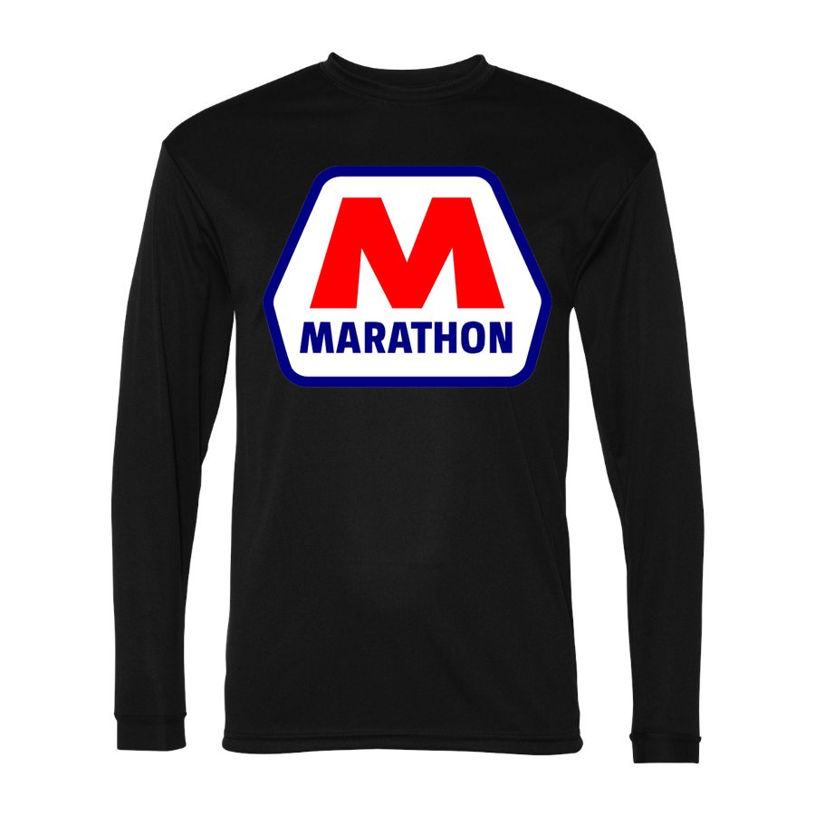 Men's Marathon Polyester Long Sleeve T-Shirt - Black