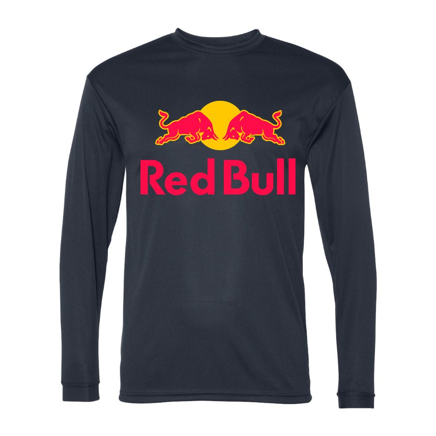 Men's Red Bull Polyester Long Sleeve T-Shirt - Navy