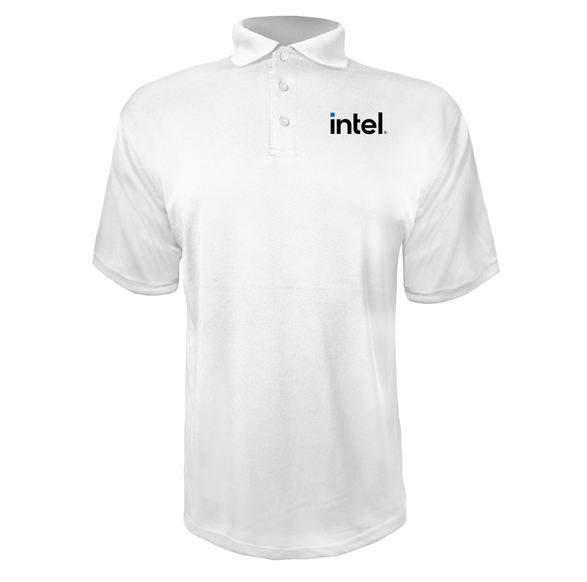 Intel men's polyester polo in White
