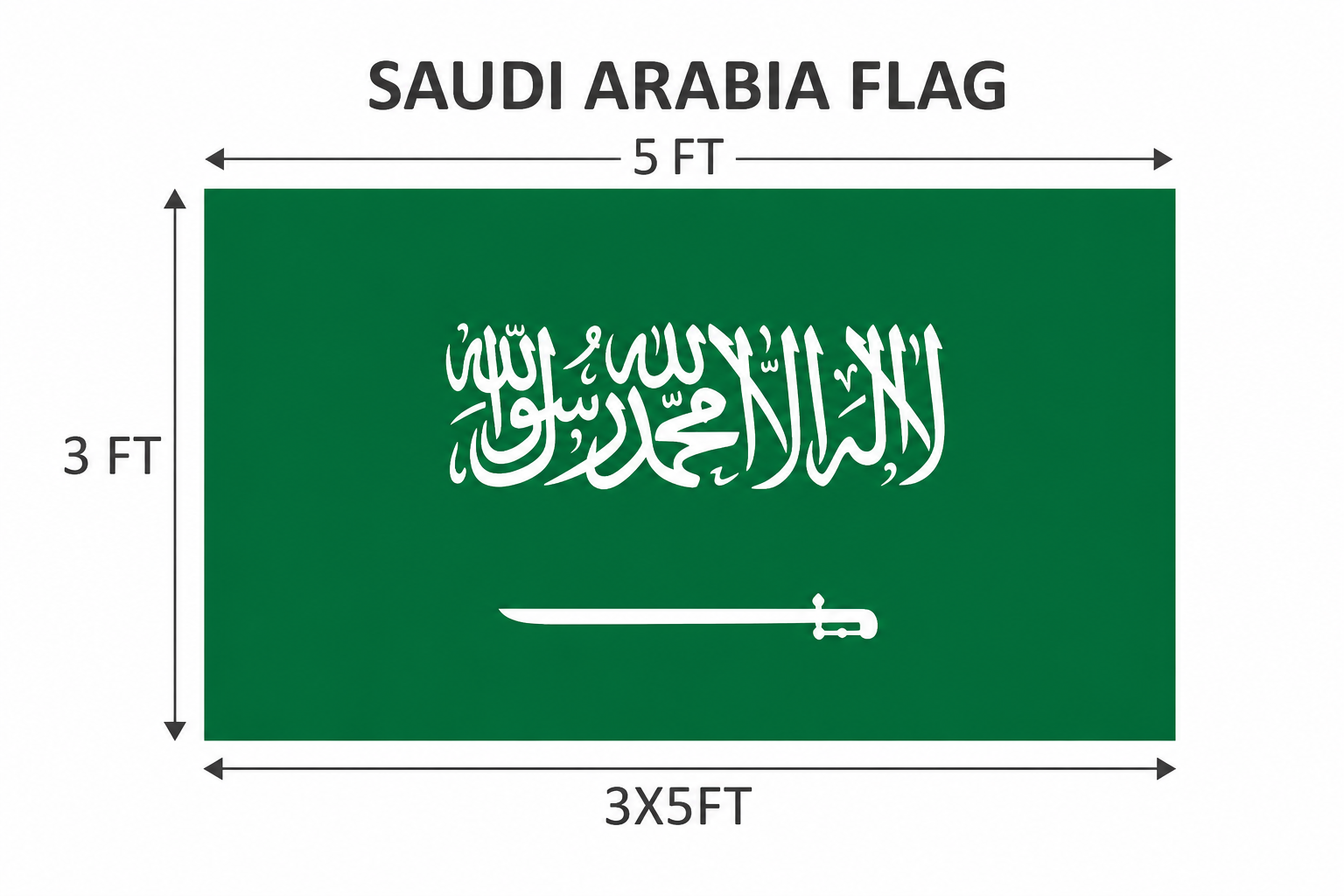Saudi Arabia Flag 3X5 Fifa World Cup 2026