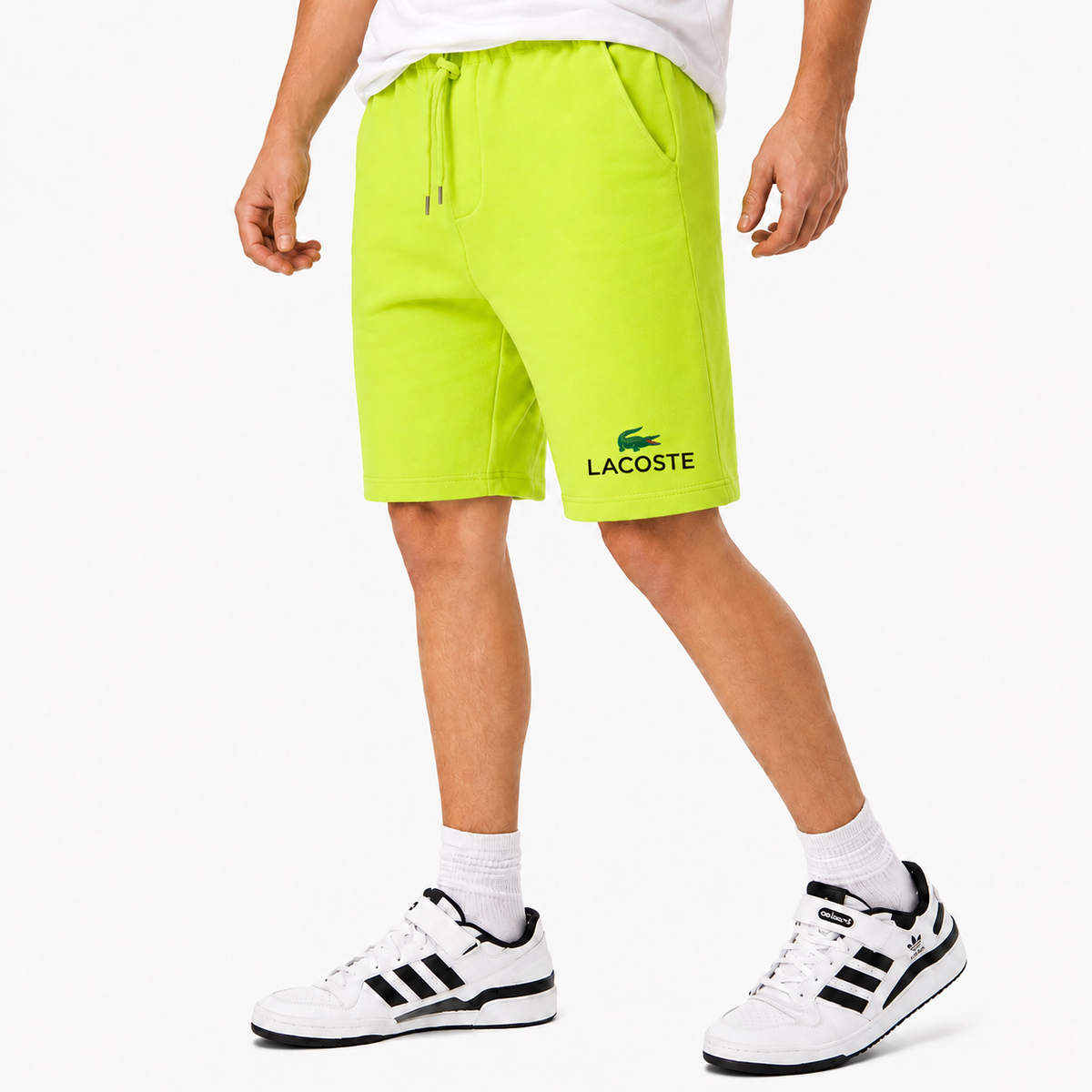 Men's Lacoste Cotton Shorts - Lime Green