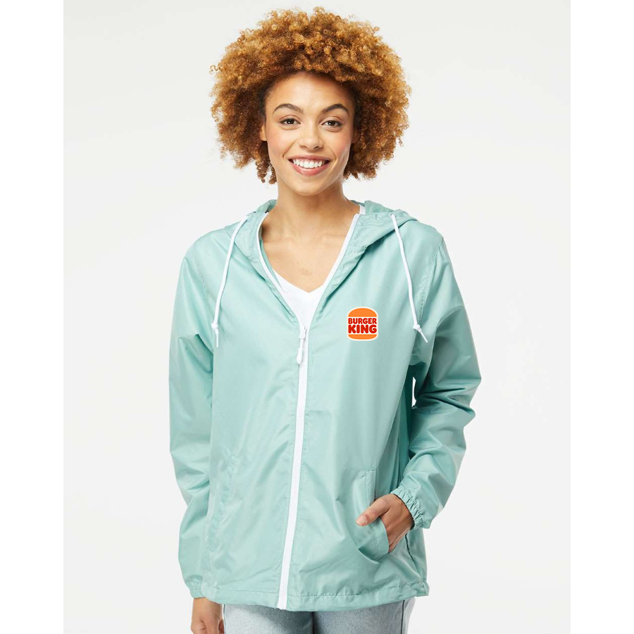 Men's Burger King Independent Trading Co Lightweight Windbreaker Full Zip Jacket Shirt – Tee