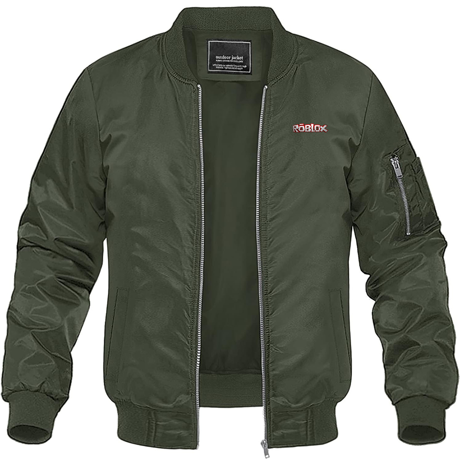 Men's Roblox Game Lightweight Bomber Jacket Windbreaker Softshell Varsity Jacket