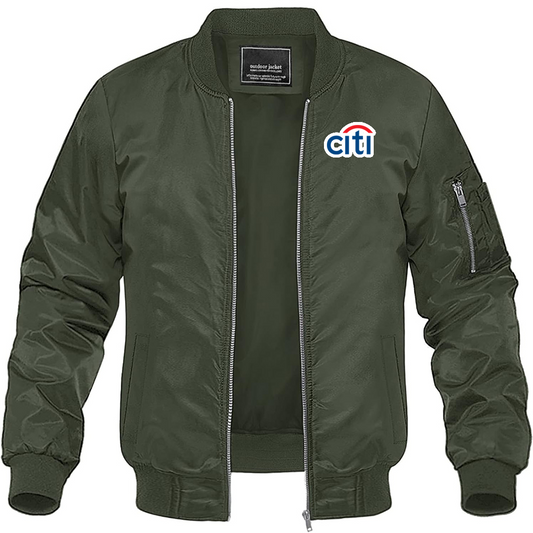 Men's Citi Bank Lightweight Bomber Jacket Windbreaker Softshell Varsity Jacket