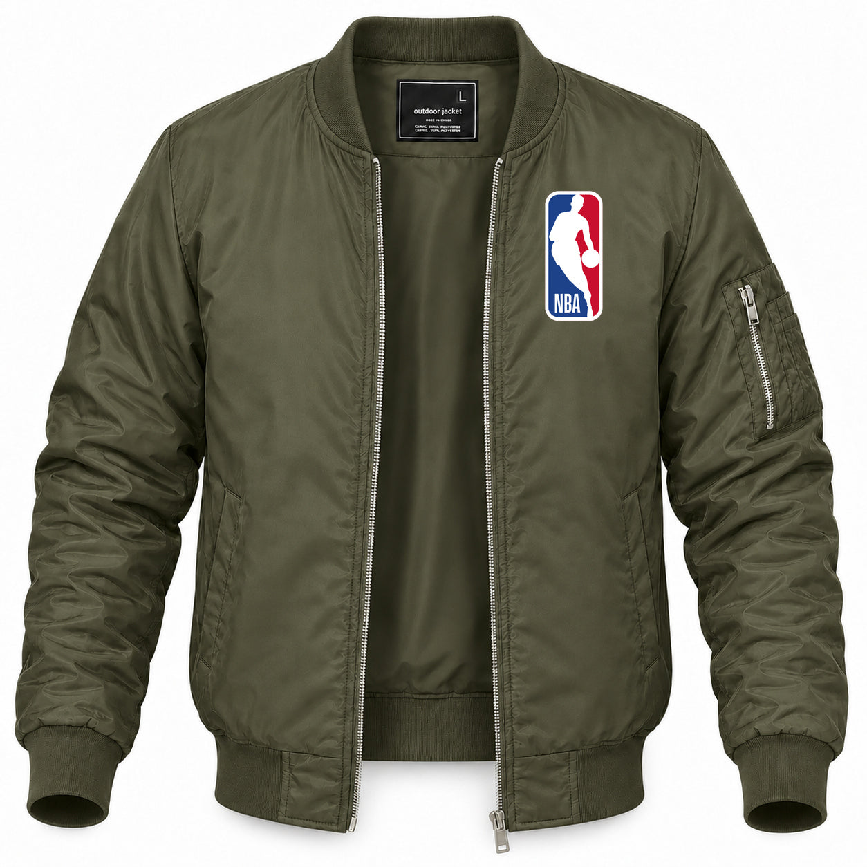 Men's NBA Lightweight Bomber Jacket Windbreaker Softshell Varsity Jacket Coat