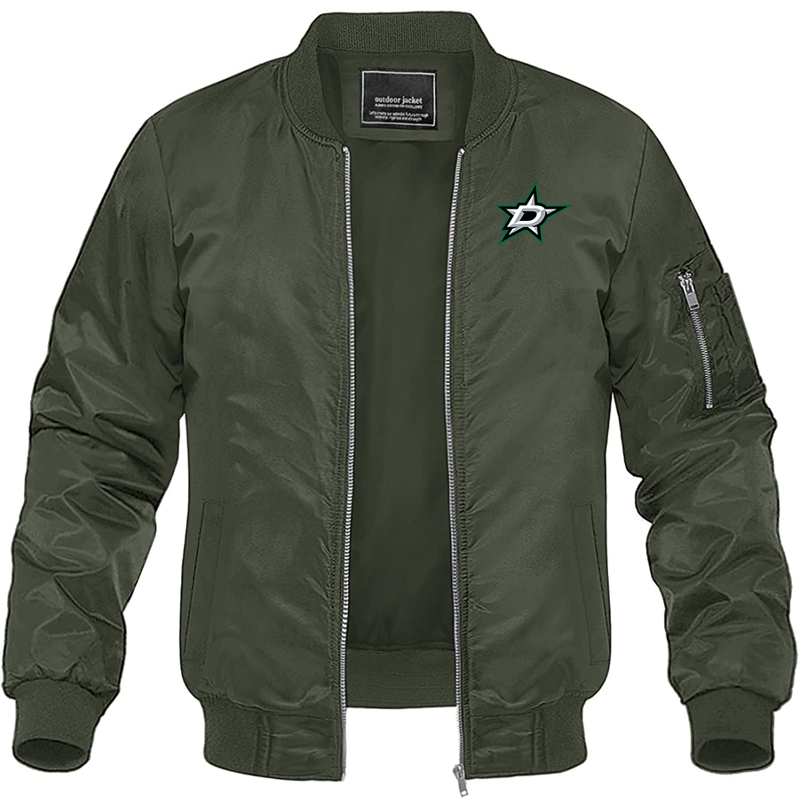 Men's NHL Dallas Stars Lightweight Bomber Jacket Windbreaker Softshell Varsity Jacket