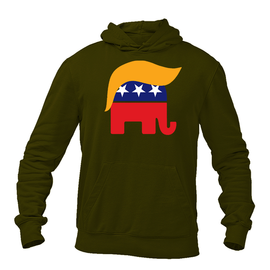 Men's Donald Trump Hair Elephant Pullover Hoodie