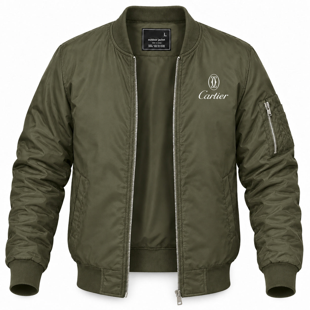 Men's Cartier Lightweight Bomber Jacket Windbreaker Softshell Varsity Jacket Coat