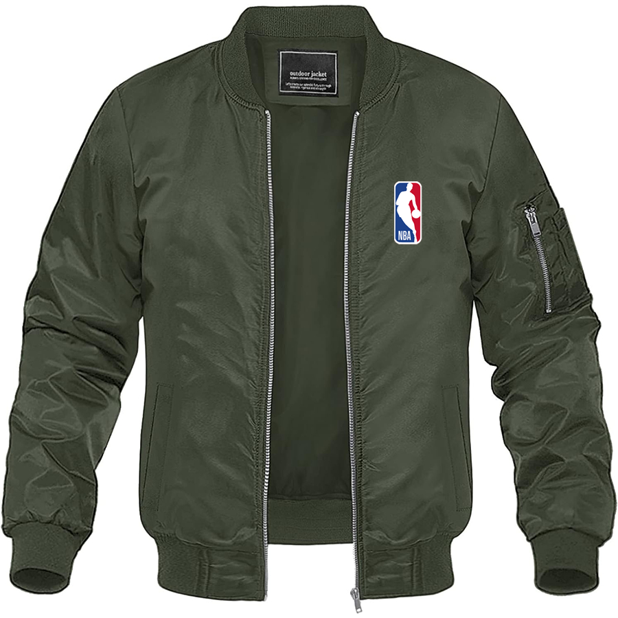 Men's NBA Lightweight Bomber Jacket Windbreaker Softshell Varsity Jacket Coat