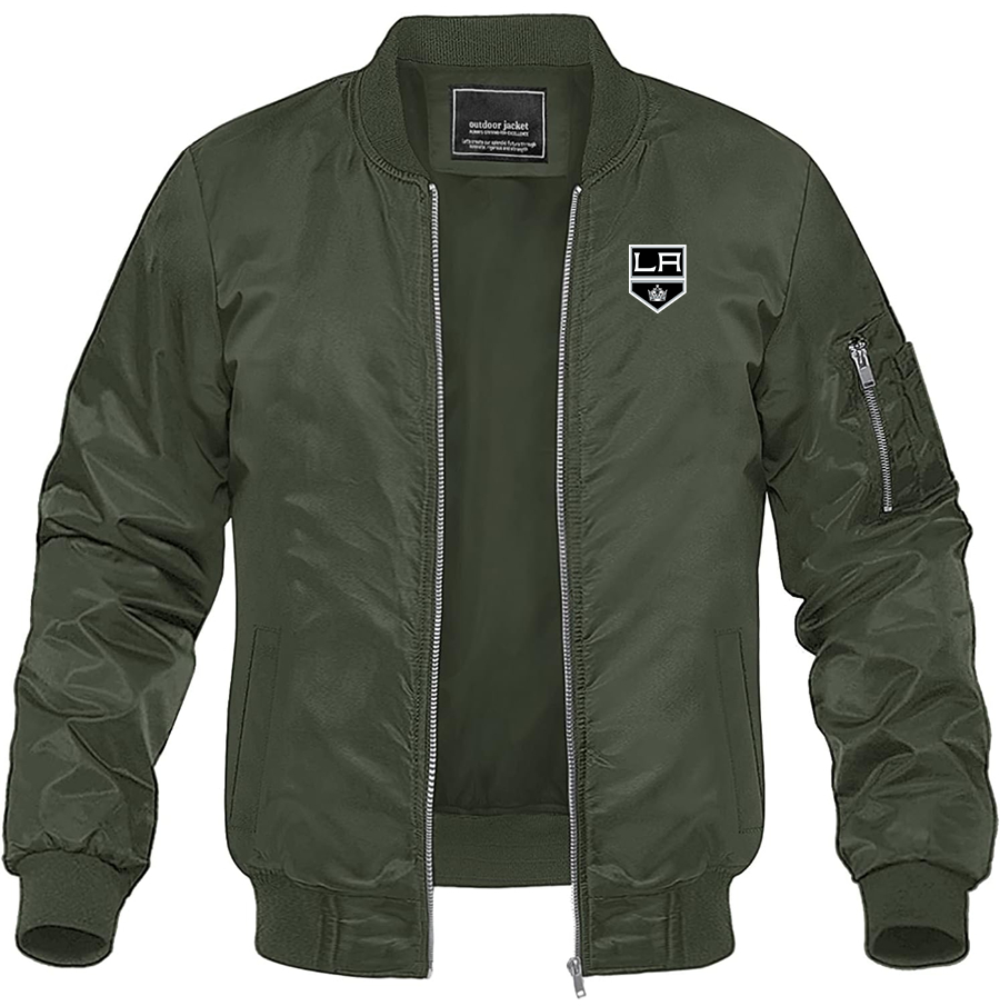 Men's NHL Los Angeles Kings Lightweight Bomber Jacket Windbreaker Softshell Varsity Jacket