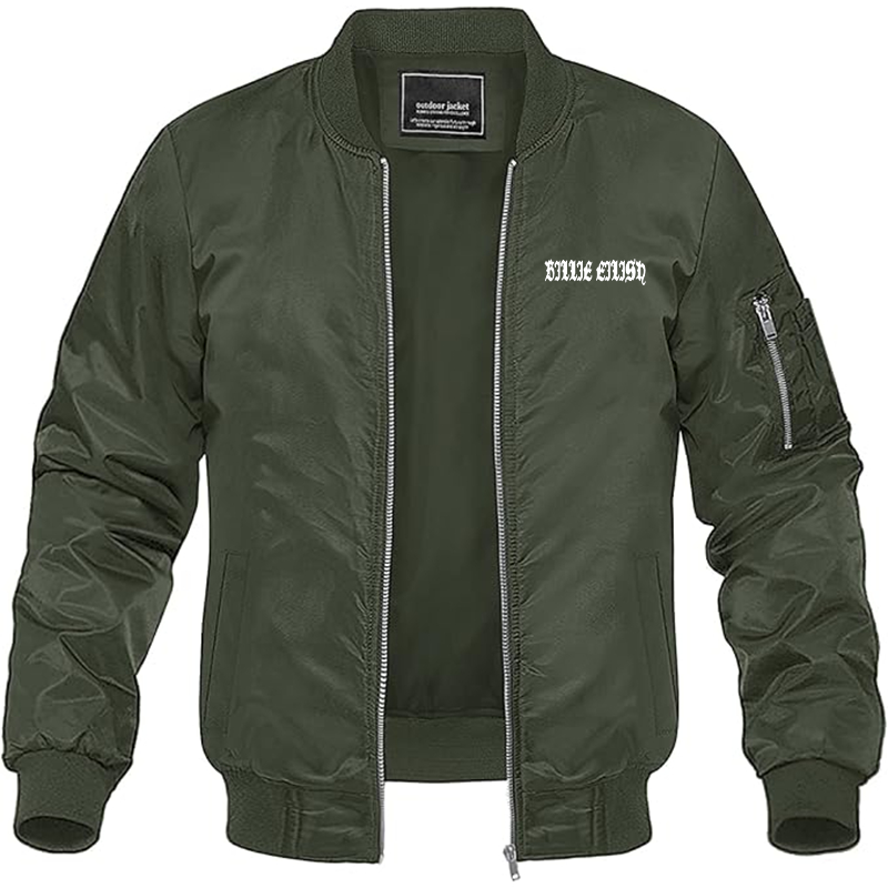 MAGNIVIT Men's Billie Eilish Lightweight Bomber Jacket Windbreaker Casual Fall Spring Outdoor Coat
