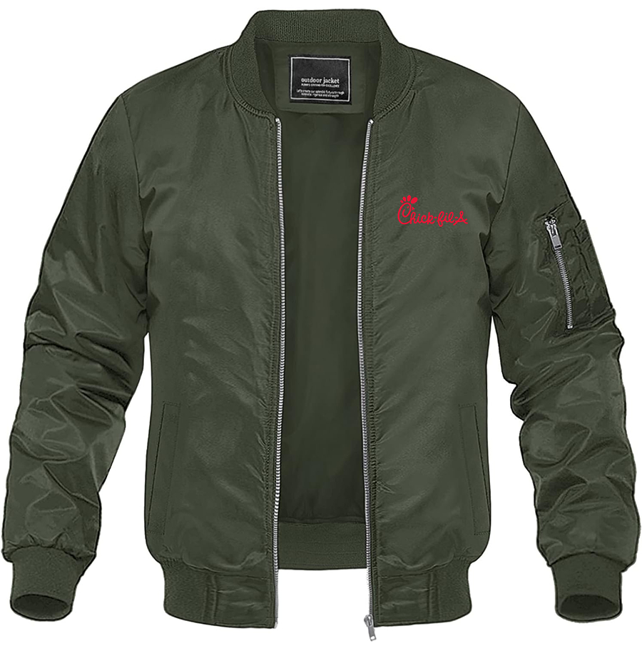 Men's Chick fil A Lightweight Bomber Jacket Windbreaker Softshell Varsity Jacket