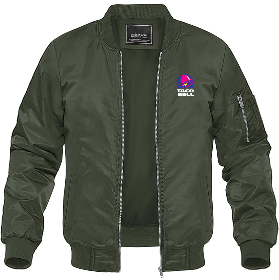Men's Taco Bell Lightweight Bomber Jacket Windbreaker Softshell Varsity Jacket