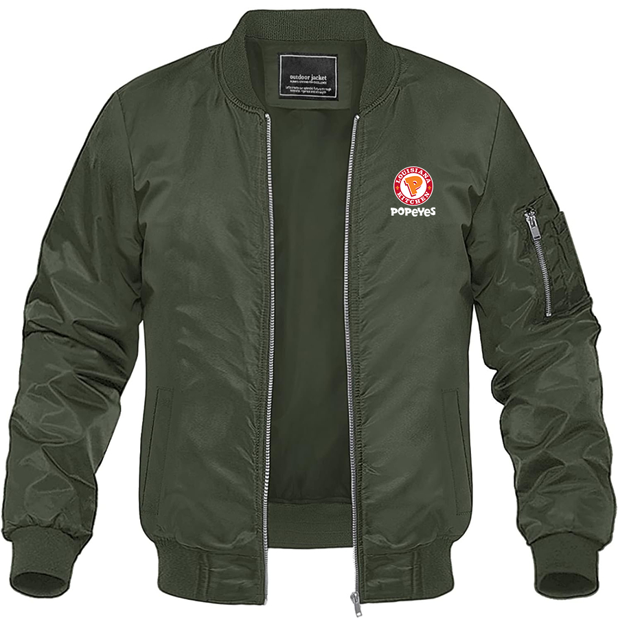 Men's Popeyes Louisiana Kitchen Lightweight Bomber Jacket Windbreaker Softshell Varsity Jacket